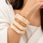 Marble Acrylic Bangles Set for Women | Gold Accent Anti Tarnish